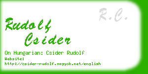 rudolf csider business card